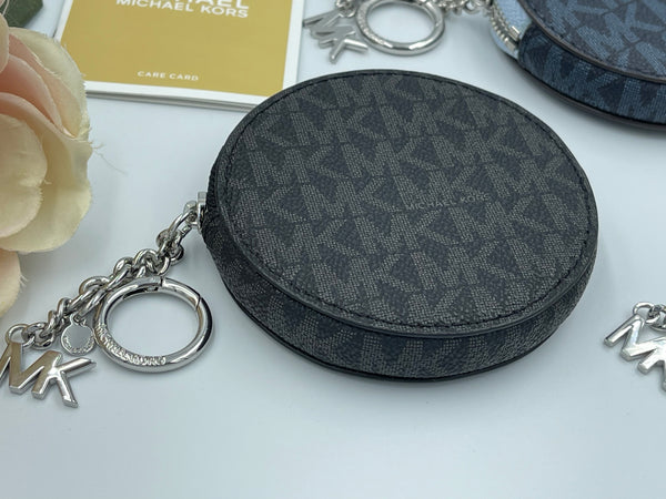 Authentic Michael Kors Jet Set Round Coin Pouch Key Ring