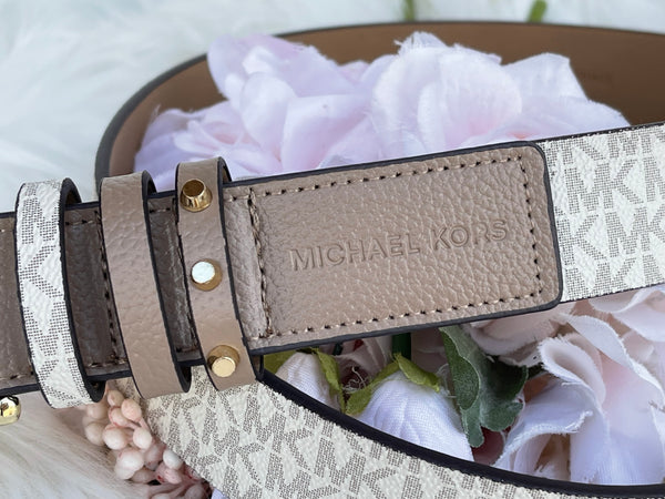 Authentic Michael Kors Women's Triple Loops Studded Belt