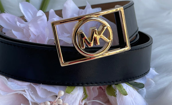 Authentic Michael Kors Women's Black Genuine Leather Belt