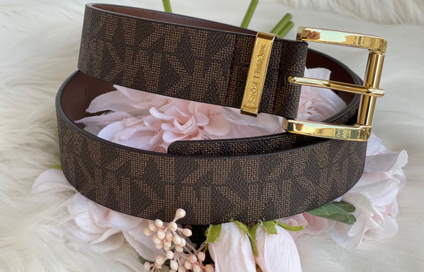 Authentic Michael Kors Women's Chocolate Brown Logo Belt