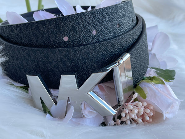 Authentic Michael Kors Women's Black Logo Twist Reversible Belt