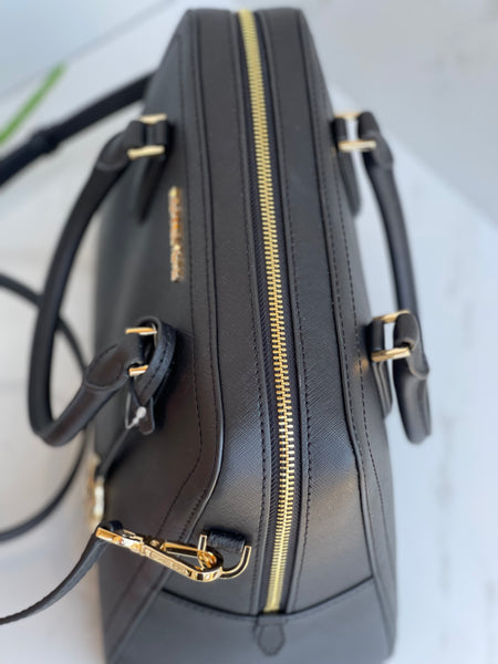 Authentic MICHAEL KORS Large Black Saffiano Leather Satchel Bag