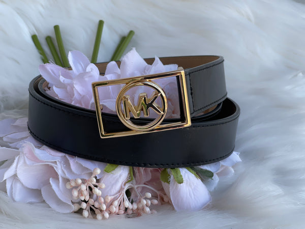 Authentic Michael Kors Women's Black Genuine Leather Belt